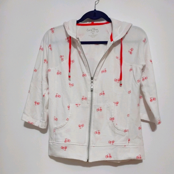 Coral Bay Ladies Zip Up Petite Hoodie White - Picture 3 of 14